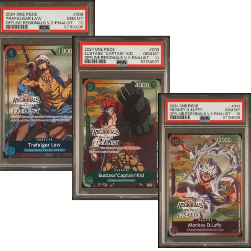 ONE PIECE SET OFFLINE REGIONALS FINALIST SERIALIZED PSA 10 SET